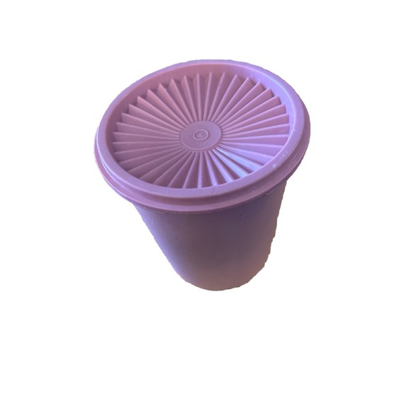 Vintage Tupperware Pink / Dusty Rose Canister 6" High with Starburst Lid 811-4 - Picture 2 of 7